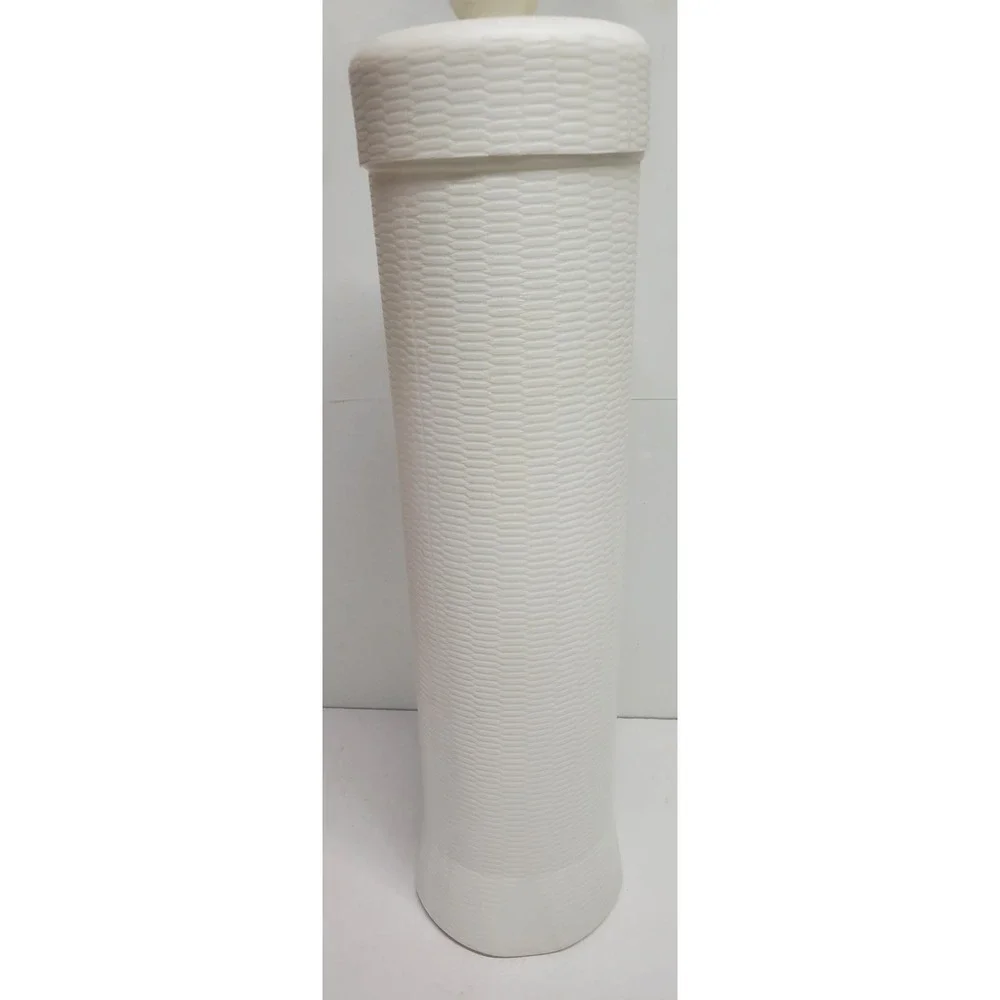 Vintage‎ White Plastic Rose Embossed Toilet Paper Holder Tissue Storage Canister